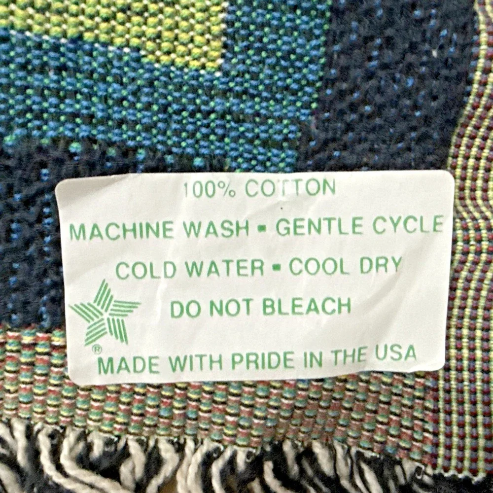 American Cancer Society Relay For Life Woven Throw Blanket 60x51 USA Cotton